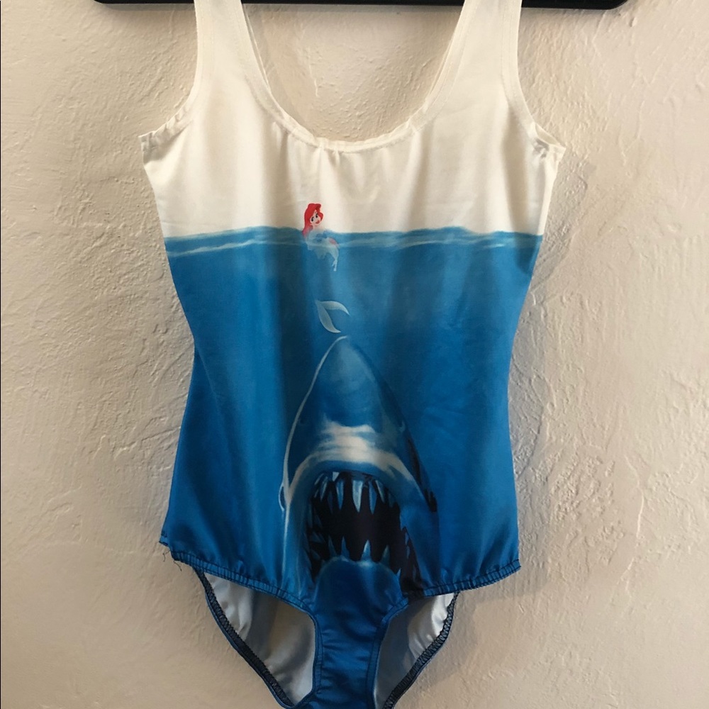 Little mermaid/Jaws one piece swimsuit